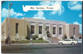 Big Springs Texas Tx Post Office View O Gram Baxtone Vintage Postcard Big Springs Postcard Big Spring