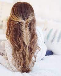 Half Up Half Down Fishtail Braid With Tressmerize Hair Topper And Hair Extensions Hairextensions Fish Tail Braid Hair Styles Half Up Hair