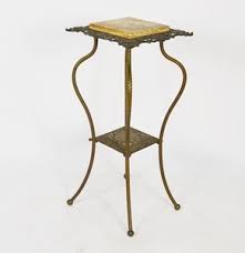 Plant stands usually display potted plants. Lot Art Victorian Style Ceramic Tile Topped Brass Plant Stand