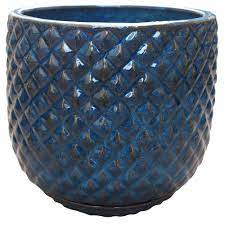 Each piece is individually designed and handmade so every piece is a one of a kind and unique. Trendspot 12 In Blue Pinequilt Ceramic Planter Cr00869s 120m The Home Depot