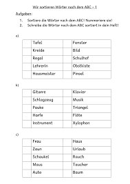 Abc Worter Nach Dem Alphabet Ordnen Klasse 2 3 Unterrichtsmaterial In Den Fachern Daz Daf Deutsch In 2020 Worter Abc Daf