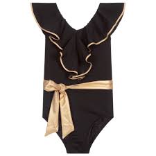 Strike a pose wearing this incredible piece. Nessi Byrd Black Gold Swimsuit Uv50 Childrensalon