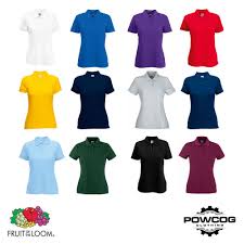 Details About Fruit Of The Loom Womens Plain Lady Fit Polo