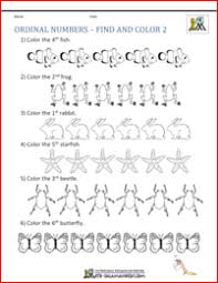 Ordinal Numbers Find And Color 2 Ordinal Numbers Kindergarten Math Worksheets Number Worksheets