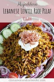 Mujaddara Arabic Lentil And Rice Pilaf Recipe Vegan Rice Dishes Recipes Vegan Recipes