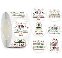 wholesale Merry Christmas Gift Stickers - 100-500pcs Round Thank You Labels  for Candy, Biscuits & Packages