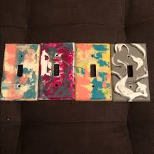 Using the small brushes, have your child paint on a design. Wall Art Hand Painted Light Switch Covers Poshmark