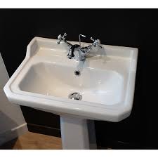 Lavabo Retro Sur Pied Abbott 60 Cm En Ceramique Lavabo Retro Lavabo Vintage Lavabo
