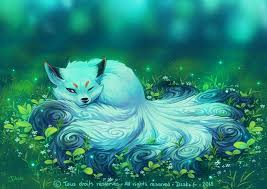 White Kitsune By O0dzaka0o Fantasy Creatures Art Cute Fantasy Creatures Fantasy Beasts