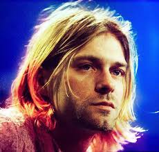 Kurt Cobain with his black hair. (1989)