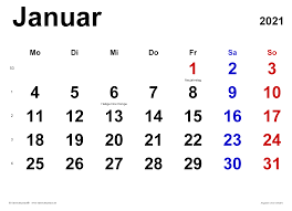 Här är kalendern med helgdagar sverige för januari 2021. Kalender Januar 2021 Als Pdf Vorlagen