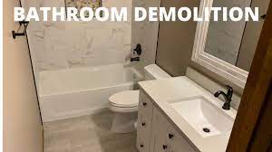 Tearing out a toilet is slightly more involved than removing your vanity, but it's still a. How To Do Bathroom Demolition Home Renovation Tips Youtube