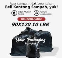 Plastik Sampah Besar 90x120cm Hitam/ Trash Bag/ HD Kantong Sampah Jumbo  Tidak Berbau Tebal & Elastis