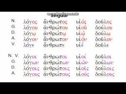 Greek Paradigms Noun 1 2 Avi