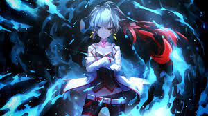 Find the best 4k anime wallpaper on wallpapertag. Anime Girl Blue Flame Pixiv Fantasia 4k Wallpaper 35