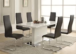 Consider the timeless look of a traditional dining table and chairs with a hutch buffet. Coaster Modern Dining 7 Piece White Table Black Upholstered Chairs Set Value City Furniture Dining 7 Or More Piece Sets