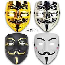 Buy face masks for kids & more. V For Vendetta Hacker Mask Anonymous Guy Halloween Masks For Kids Adults 4 Pack Wish