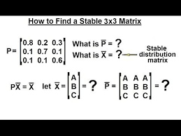 Prob Stats Markov Chains 15 Of 38 How To Find A Stable 3x3 Matrix Matrix Probability Economics