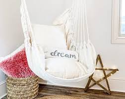 Macrame Hammock Swing Chair Indoor Hammock Chair Macrame Etsy In 2020 Bedroom Swing Hammock In Bedroom Bedroom Hanging Chair