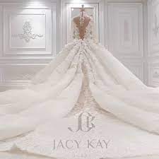 Appliques Beads Long Train Luxury Wedding Dresses White Ivory Formal Bride Gown Wedding Dresses Ball Gowns Wedding Dream Wedding Dresses