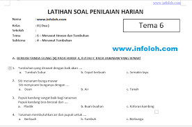 Rpp kelas iv tema 4 subtema 2 pembelajaran 4. Soal Kelas 2 Tema 6