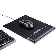 Black And White Gaming Mouse Pad Aelfox 12 X 9 Inch Large Gaming Mouse Pad With Wrist Support Metal Aluminum Mouse Mat With Gel Wrist Rest Resin Coatin Resin Coating Wrist Support Wrist Rest