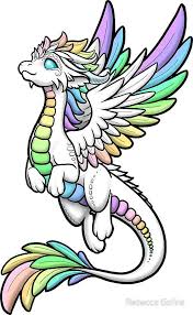 Rainbow Angel Dragon Sticker By Rebecca Golins Easy Dragon Drawings Cute Dragon Drawing Dragon Artwork