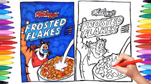Color the pictures online or print them to color them with your paints or crayons. How To Draw Frosted Flakes For Kids Tony From Frosties Coloring Pages For Kids Learning Coloring Youtube