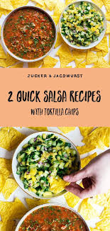 Tomato And Mango Salsas With Tortilla Chips Recipe Quick Salsa Recipes Homemade Salsa Recipe Vegetarian Recipes