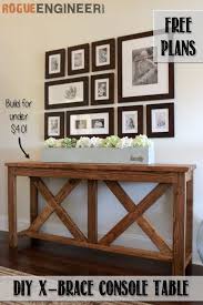Diy X Brace Console Table Free Plans Rogue Engineer Diy Furniture Home Decor Furniture Diy