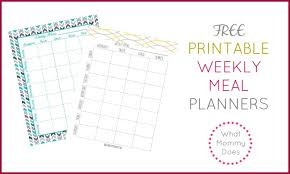 Free Printable Weekly Meal Planning Templates And A Weeks