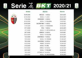 La prima giornata è prevista per il 19 settembre 2020; Calendario Ascoli 2020 2021 Tutte Le Partite Calciomagazine