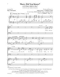 Mary Did You Know Satb Arr Mary Mcdona Sheet Music Choral Sheet Music D I D