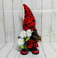 Lady Bug Gnome Ladybug Gnome Gnome Girl Gnome Standing Gnome Gnomes Spring Gnome Gnomes Crafts Gnome Patterns Gnomes Diy