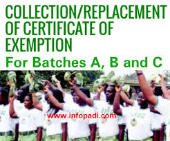 Nysc Exemption Letter For Batch A B C Collection For Home Trained And Foreign Trained Graduates