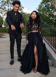 2 Piece Prom Dresses For Black Girls Two Piece Black Prom Dresses With Lace Long Sleeve Black Girl Prom Dresses Prom Dresses With Sleeves Prom Girl Dresses