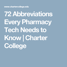 72 Abbreviations Every Pharmacy Tech Needs To Know Pharmacy Tech Pharmacy Technician Study Medical Prescription