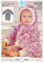 These adorable patterns for baby booties, clothes, hats, blankets, toys, and more are sure to keep your knitting needles occupied as long as there are little ones in your want to make a knit baby gift that they'll never grow out of? Dianne S Knitting Yarns Elle Plume Aran Knit Pattern 6430 Childrens Fluffy Babygrows With Aran Edging Age 3 Months To 3 Years