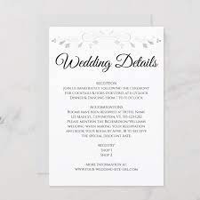 Silver Gray Flourish Elegant Wedding Details Enclosure Card Zazzle Com Wedding Invitation Details Card Wording Wedding Card Wordings Wedding Invitation Wording Examples