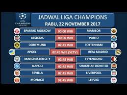 Di laga final liga champion yang akan dilaksanakan pada minggu (30/5/2021) dini hari nanti seakan mempertemukan. Jadwal Siaran Langsung Liga Champions 22 23 November 2017 Hd Youtube