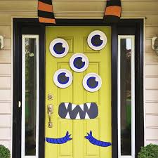 Porch On Instagram Cute Creepy Monster Mash Halloween Door Via Eastcoastcr Halloween Front Door Decorations Halloween Door Decorations Halloween Diy Door