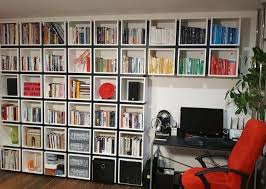 Here S An Alternative To The Regular Billy Built In Bookcase A Stylish Cube Bookcase Made From Ikea Eket Cubes Peter Also Adde Ikea Cubes Cube Bookcase Eket