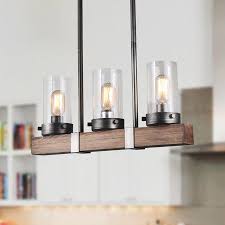 Lnc Wood 3 Lights Chandelier For Kitchen Island Dining Room Living Room Walmart Com Kitchen Lighting Fixtures Kitchen Island Lighting Dining Room Lighting