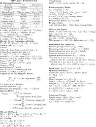 Physics Formulae Page 2 Physics Formulas Physics
