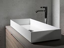 Grande Vasque Poser 100 Cm Avec 2 Trous De Robinets Brillant 6 Salle De Bain Idees Baignoire Vasque Rectangulaire