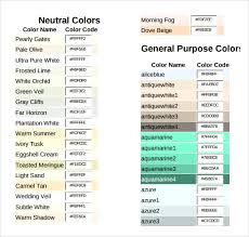 html color codes chart download