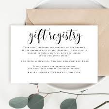 Gift Registry Card Template Wedding Enclosure Card Template Etsy Registry Cards Gift Registry Cards Wedding Details Card
