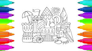 These alphabet coloring sheets will help little ones identify uppercase and lowercase versions of each letter. How To Color Summer Sand Castle Coloring Pages For Kids Learning To Colour With Rainbow Markers Youtube
