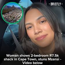 A young woman showcased a two-bedroom shack rental for R7,500 per month in  Cape Town 🙆 Details in stories. Images: Getty Images