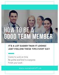 How Can You Become A Good Team Player Health Care Services Nurse Life Health Care